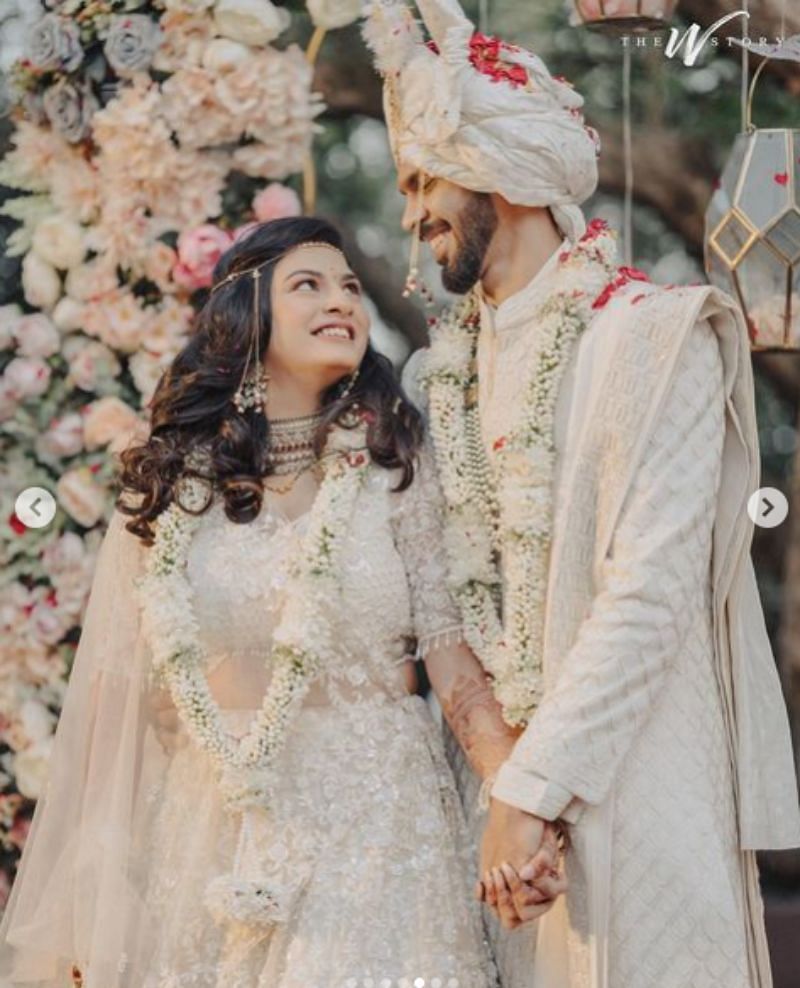 Ruturaj Gaikwad’s wife is also a cricketer. Pic: @theweddingstory_official